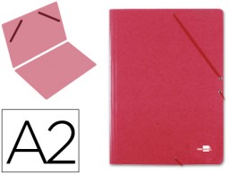 Carpeta de gomas para planos Liderpapel A2 cartón rojo